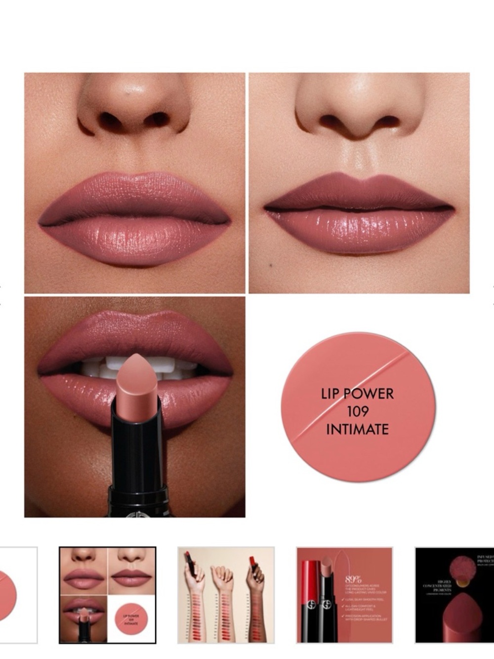 Giorgio Armani Shade Intimate 109 Matte Lip Power Lipstick - Picture 2 of 5